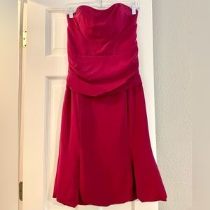 Nicole Miller Sweetheart Neck Fuchsia Pink Strapless Cocktail Bubble Mini